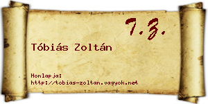 Tóbiás Zoltán névjegykártya